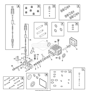 Pump (80016408) Diagram and Parts List for 020675-00 PRO3600 Briggs and Stratton Pressure Washer